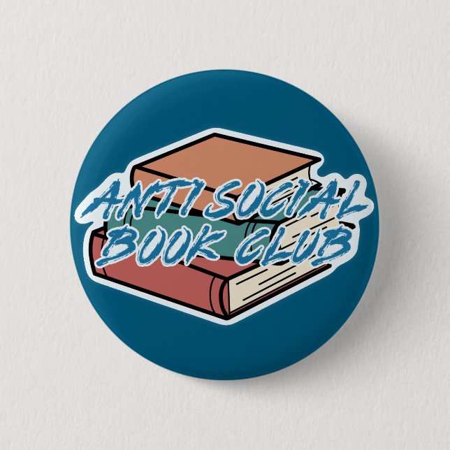 Big Book Energy, Antisocial Book Club Button (Front)