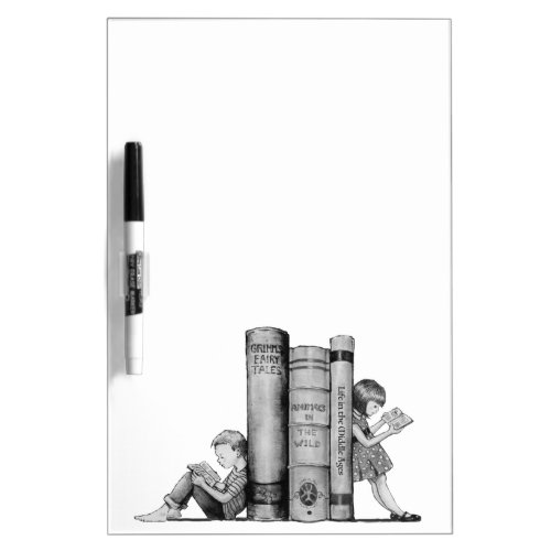 Big Books Kids Bookends Reading Pencil Drawing Dry Erase Board