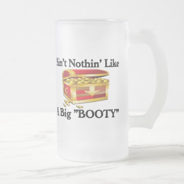 Big "BOOTY" Frosted Glass Beer Mug (Right)