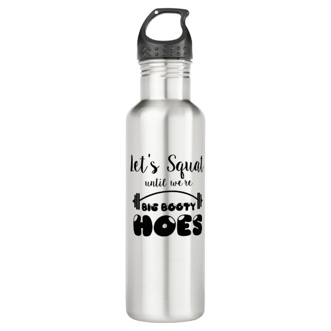 Big Booty Hoes Workout Stainless Steel Water Bottle (Front)