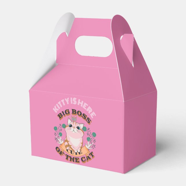 BIG BOSS CUTE CAT CUSTOMIZE PERSONALIZED NAME FAVOR BOXES (Front Side)