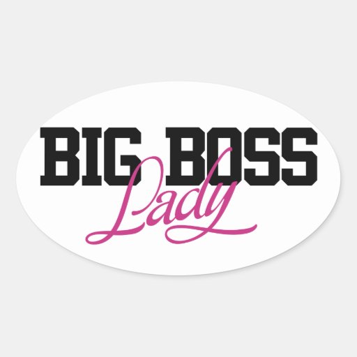 Big Boss Lady Oval Sticker | Zazzle