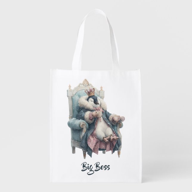 Big Boss Winter Penguin Design Grocery Bag (Front)