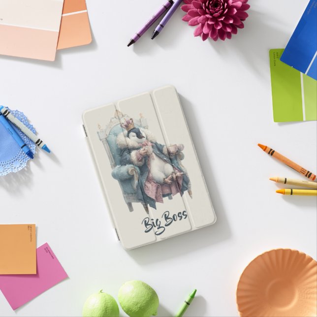 Big Boss Winter Penguin Design iPad Mini Cover (In Situ)