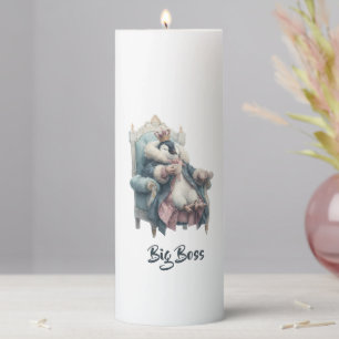 Big Boss Winter Penguin Design Pillar Candle