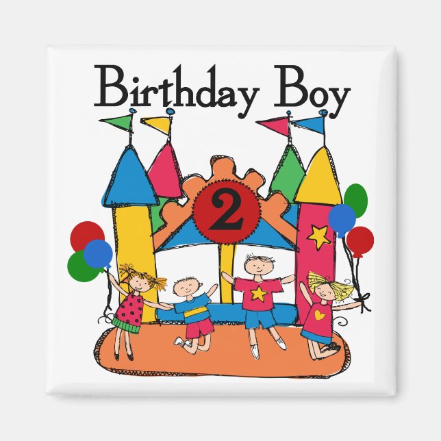 Big Bounce Boy 2nd Birthday Tshirts and Gifts Magnet (Front)