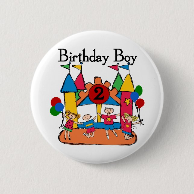 Big Bounce Boy 2nd Birthday Tshirts and Gifts Pinback Button (Front)