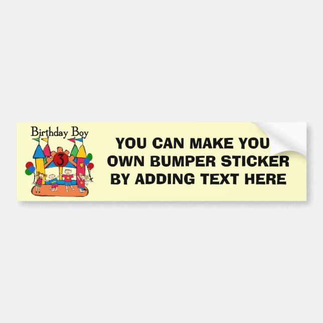 Big Bounce Boy 3rd Birthday T shirts and Gifts Bumper Sticker (Front)