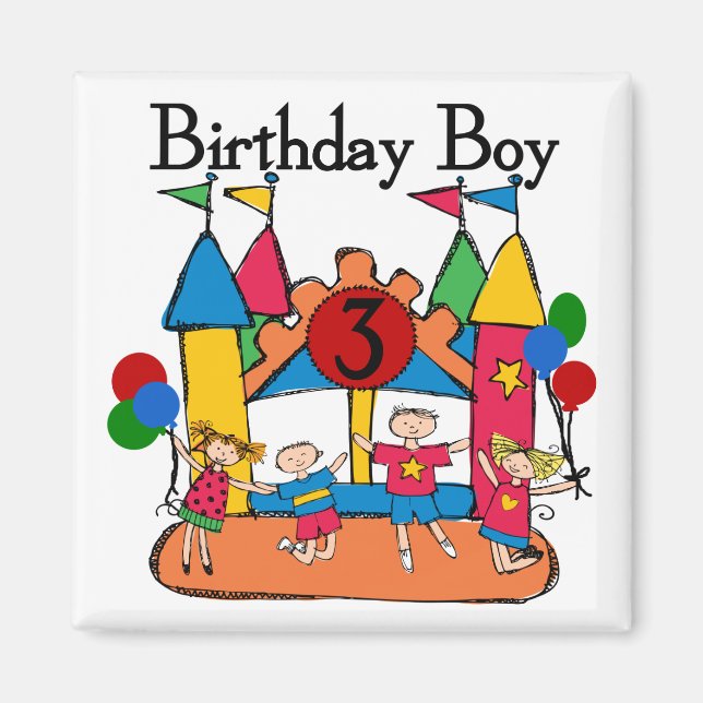 Big Bounce Boy 3rd Birthday T shirts and Gifts Magnet (Front)