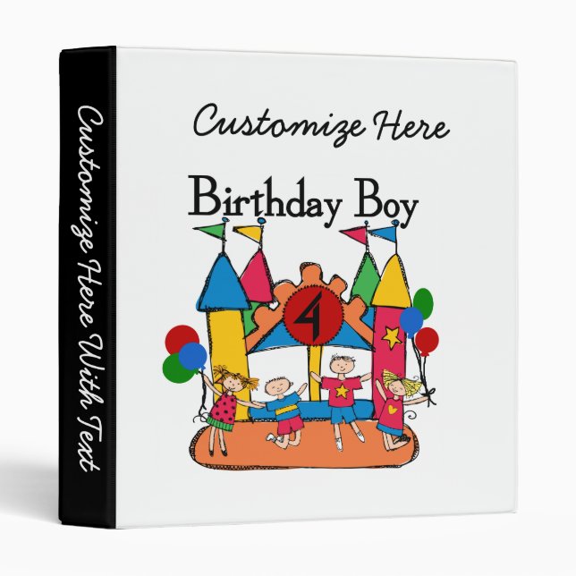 Big Bounce Boy 4th Birthday Tshirts and Gifts Binder (Front/Spine)