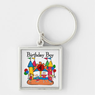 Big Bounce Boy 4th Birthday Tshirts and Gifts Keychain