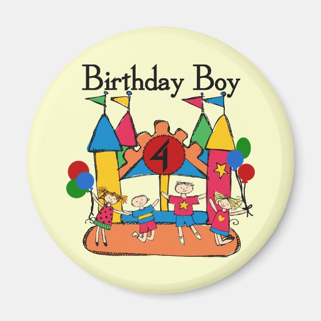 Big Bounce Boy 4th Birthday Tshirts and Gifts Magnet (Front)