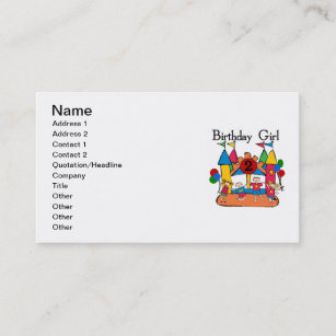 Big Bounce Girl 2nd Birthday Tshirts and Gifts Business Card