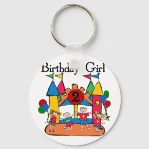 Big Bounce Girl 2nd Birthday Tshirts and Gifts Keychain