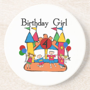 Big Bounce Girl 4th Birthday T-shirts and Gifts Coaster