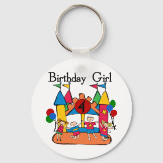 Big Bounce Girl 4th Birthday T-shirts and Gifts Keychain