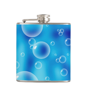 Big Bouncing Blue Bubbles Hip Flask
