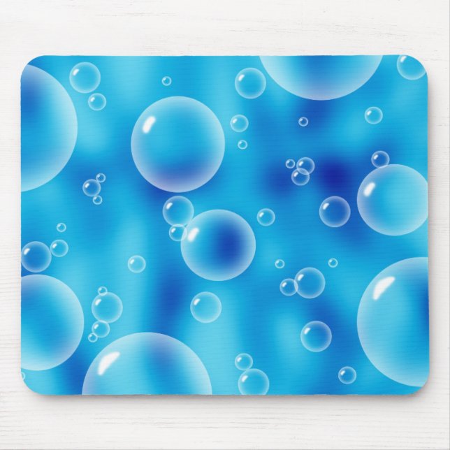 Big Bouncing Blue Bubbles Mouse Pad (Front)