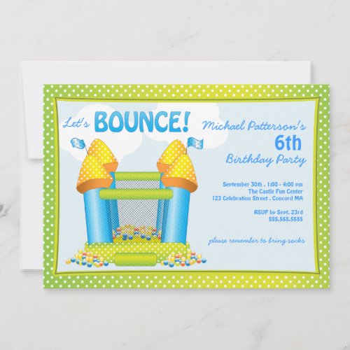 Big Bouncy Bounce House Birthday Party Invitation