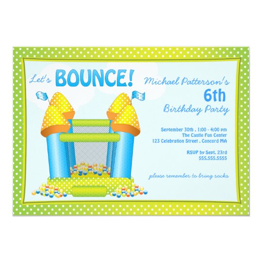 Big Bouncy Bounce House Birthday Party Invitation | Zazzle.com