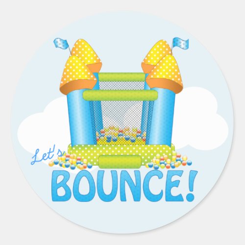 Big Bouncy Bounce House Birthday Seal Sticker