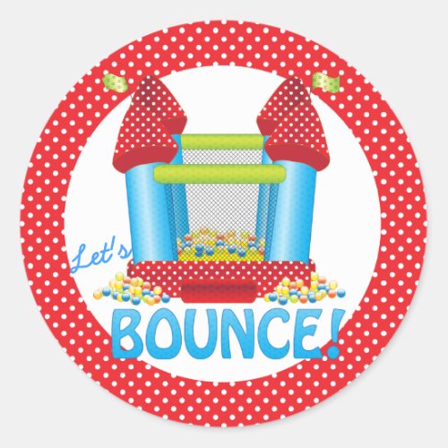 Big Bouncy Bounce House Birthday Seal Sticker