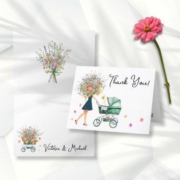 Big Bouquet Little Wildflower Baby Shower Thank You Card by McBooboo at Zazzle