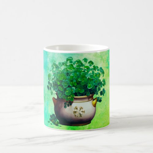 Big Bouquet of Shamrocks on Painted Background Coffee Mug