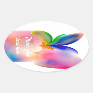 Big Bow Gift Box Oval Sticker