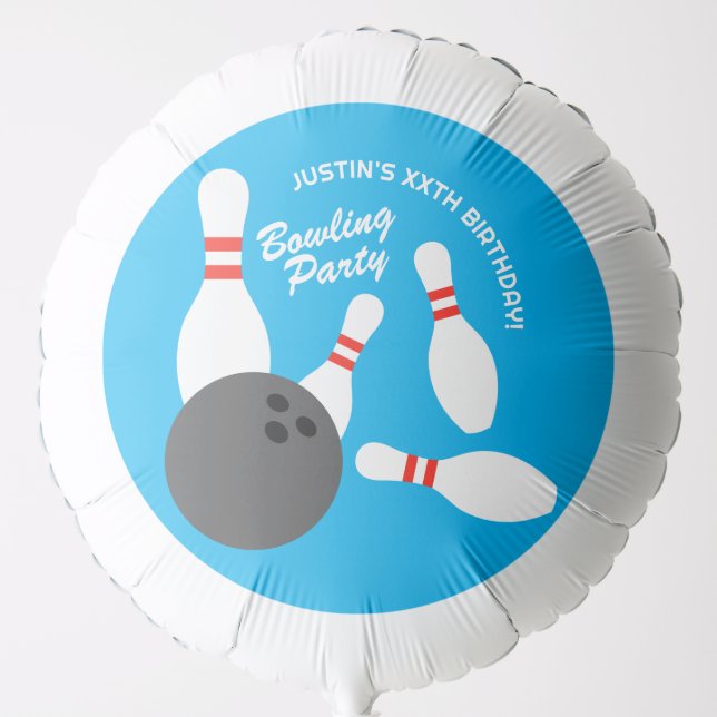 Big bowling Birthday party helium balloons (Front)