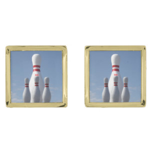 Big Bowling Pins, Gold Cufflinks