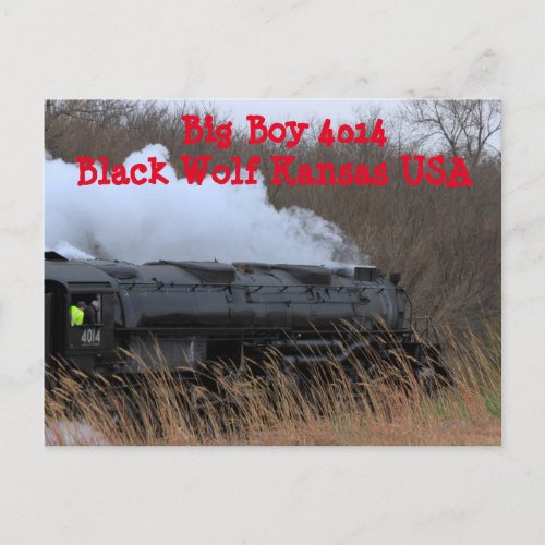 Big Boy 4014 Black Wolf Kansas USA Postcard
