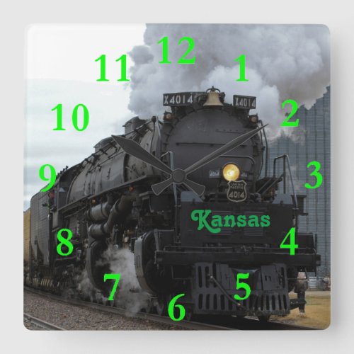 Big Boy 4014 Ellsworth Kansas Square Wall Clock