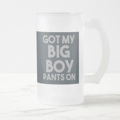 Big Boy Pants Frosted Glass Beer Mug