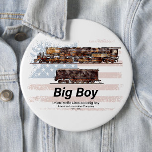 Big Boy Vintage Steam Train American Locomotive Button