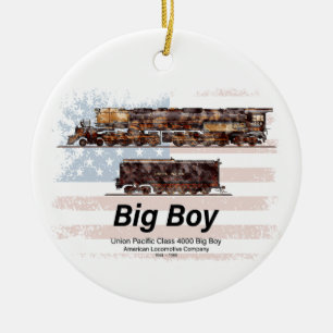 Big Boy Vintage Steam Train American Locomotive  Ceramic Ornament