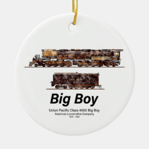 Big Boy Vintage Steam Train American Locomotive Ceramic Ornament