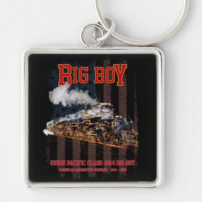 Big Boy Vintage Steam Train American Locomotive  Keychain (Front)