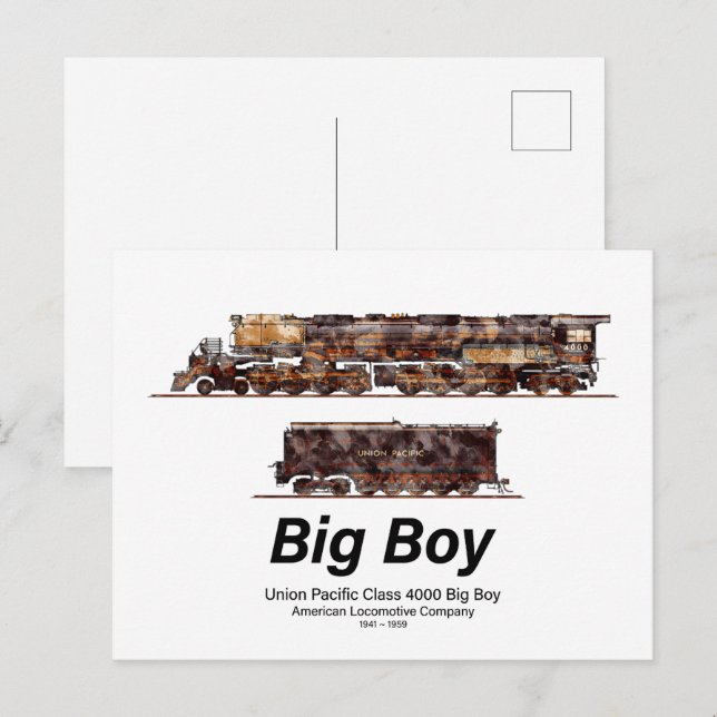 Big Boy Vintage Steam Train American Locomotive  Postcard (Front/Back)