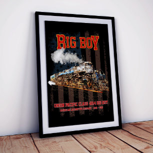 Big Boy Vintage Steam Train American Locomotive Poster