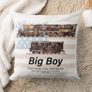Big Boy Vintage Steam Train American Locomotive Throw Pillow