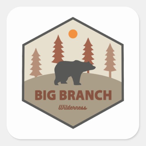 Big Branch Wilderness Vermont Bear Square Sticker