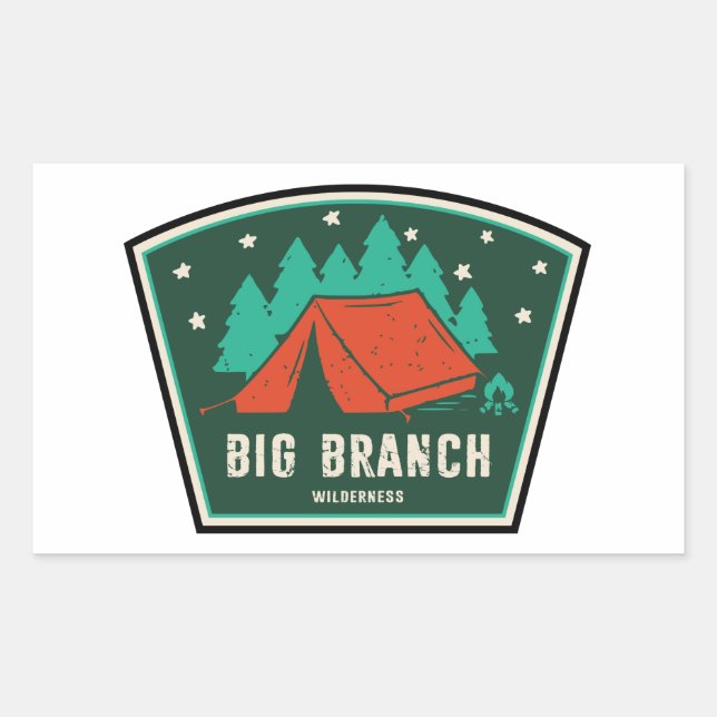Big Branch Wilderness Vermont Camping Rectangular Sticker (Front)