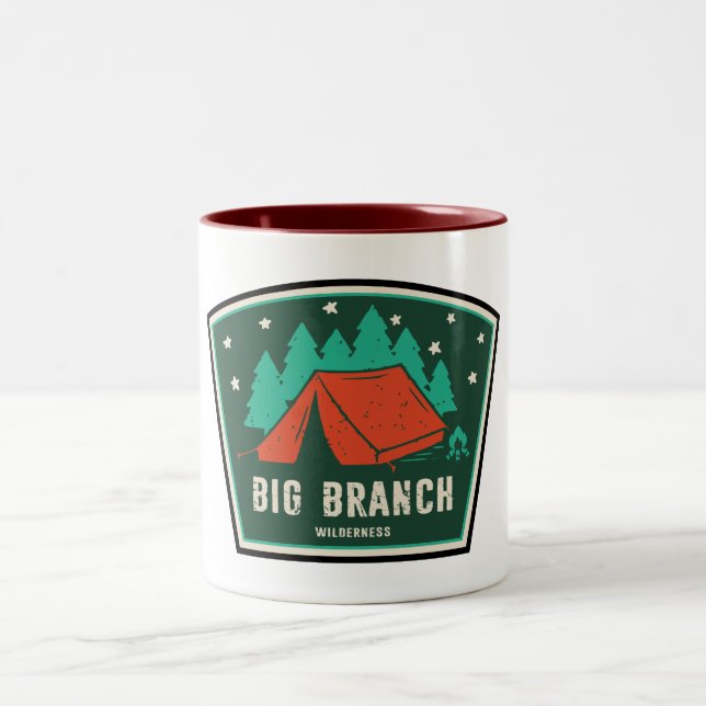 Big Branch Wilderness Vermont Camping Two-Tone Coffee Mug (Center)