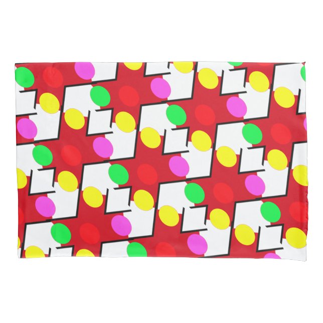 BIG BRIGHT BABY DOT PATTERN BUBBLY HAPPY   PILLOW CASE (Front)