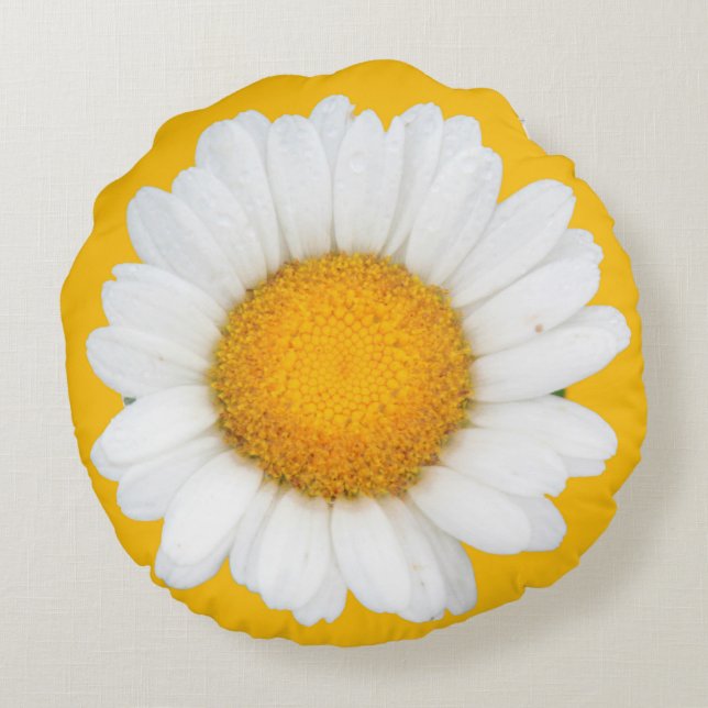 Big bright daisy round pillow (Back)