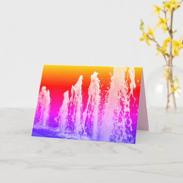 Big Bright Gushing Water Fountains Colorful Card (Yellow Flower)