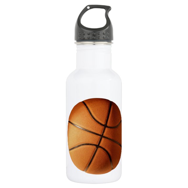 Big Bright Orange Basketball, Water Bottle (Front)