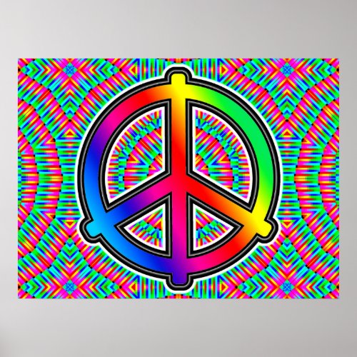 Big Bright Peace Sign Poster