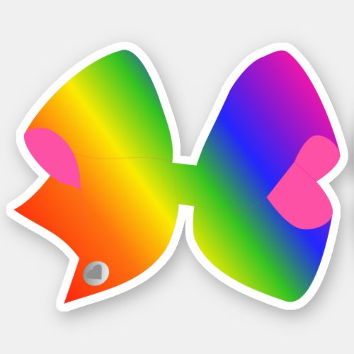 Big Bright Rainbow Bow Sticker